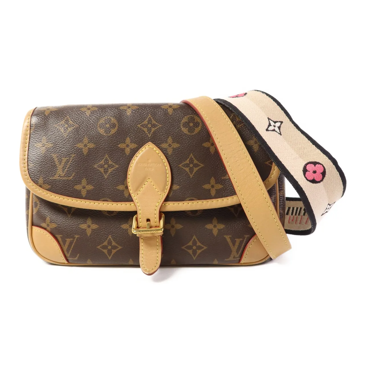 LOUIS VUITTON Diane M45985 兩用包 塗層帆布 棕色 / Brown