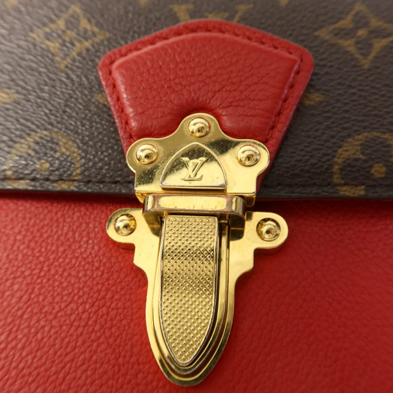 LOUIS VUITTON Victoire M41731 肩背包 塗層帆布 棕色 / 紅色 / Brown/Red 塗層帆布 中古品B - 縮圖 11