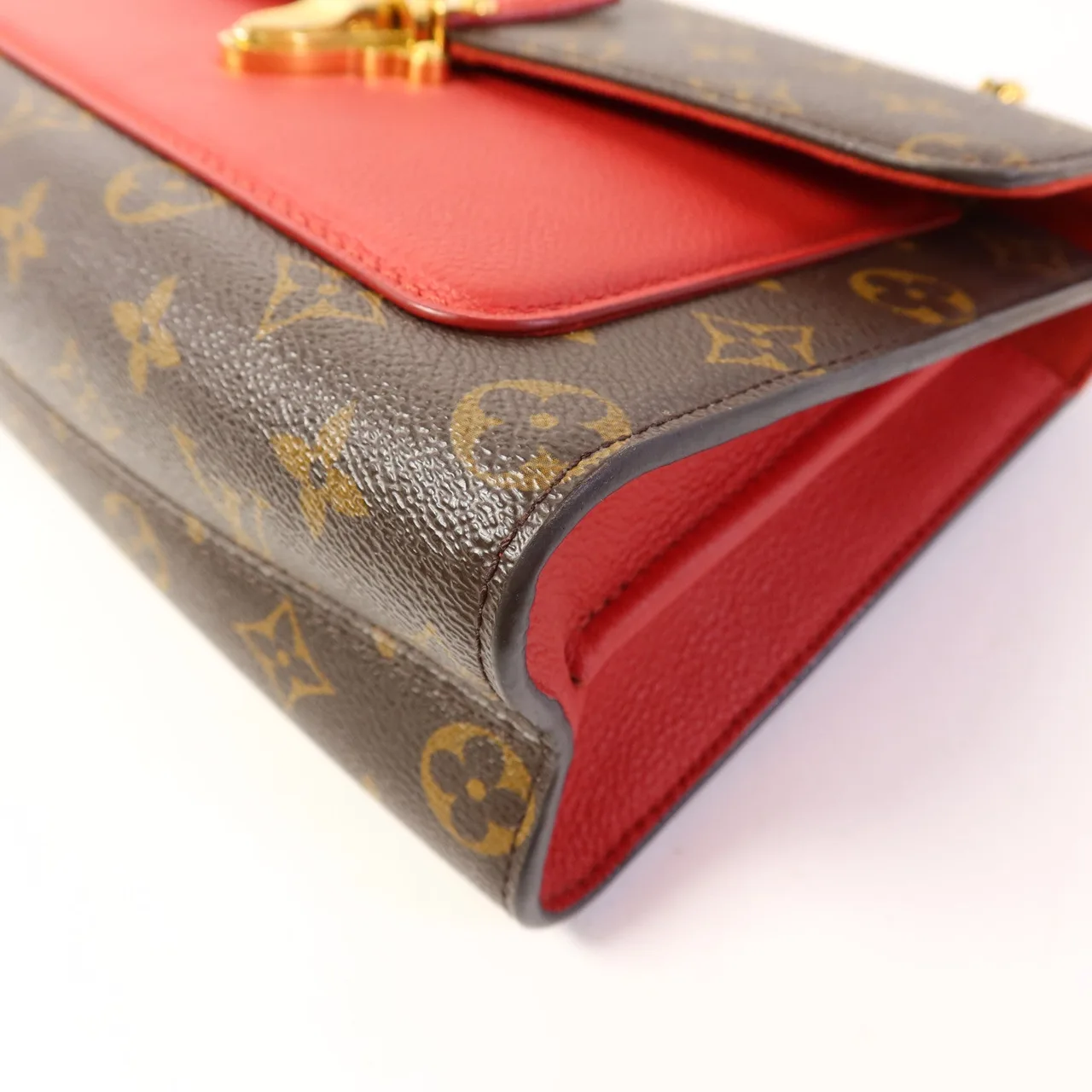 LOUIS VUITTON Victoire M41731 肩背包 塗層帆布 棕色 / 紅色 / Brown/Red 塗層帆布 中古品B - 縮圖 13