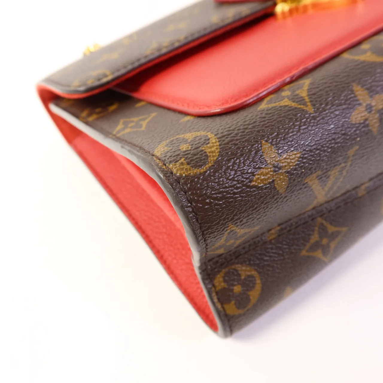LOUIS VUITTON Victoire M41731 肩背包 塗層帆布 棕色 / 紅色 / Brown/Red 塗層帆布 中古品B - 縮圖 14