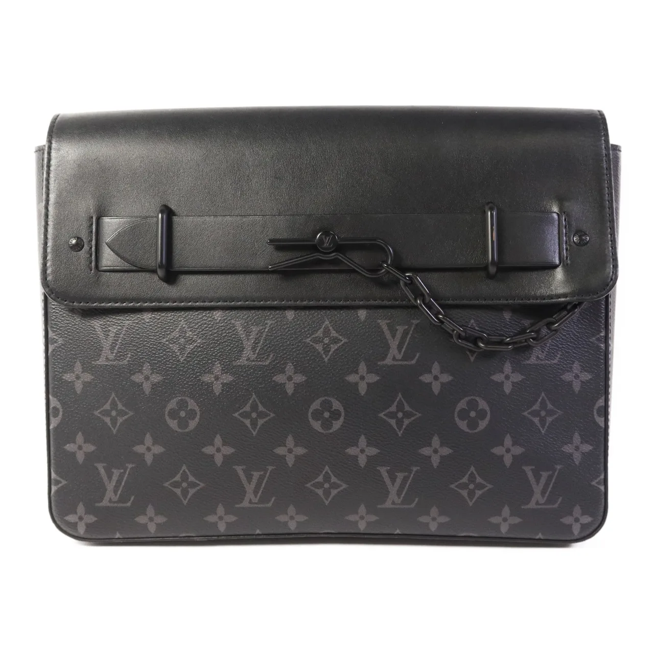LOUIS VUITTON Steamer M80107 手拿包 塗層帆布 黑色 / Black/Grey