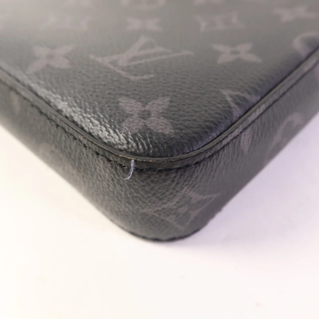LOUIS VUITTON Steamer M80107 手拿包 塗層帆布 黑色 / Black/Grey 塗層帆布 中古品B - 縮圖 13