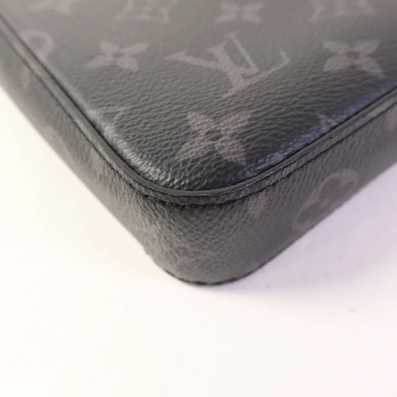 LOUIS VUITTON Steamer M80107 手拿包 塗層帆布 黑色 / Black/Grey 塗層帆布 中古品B - 縮圖 14