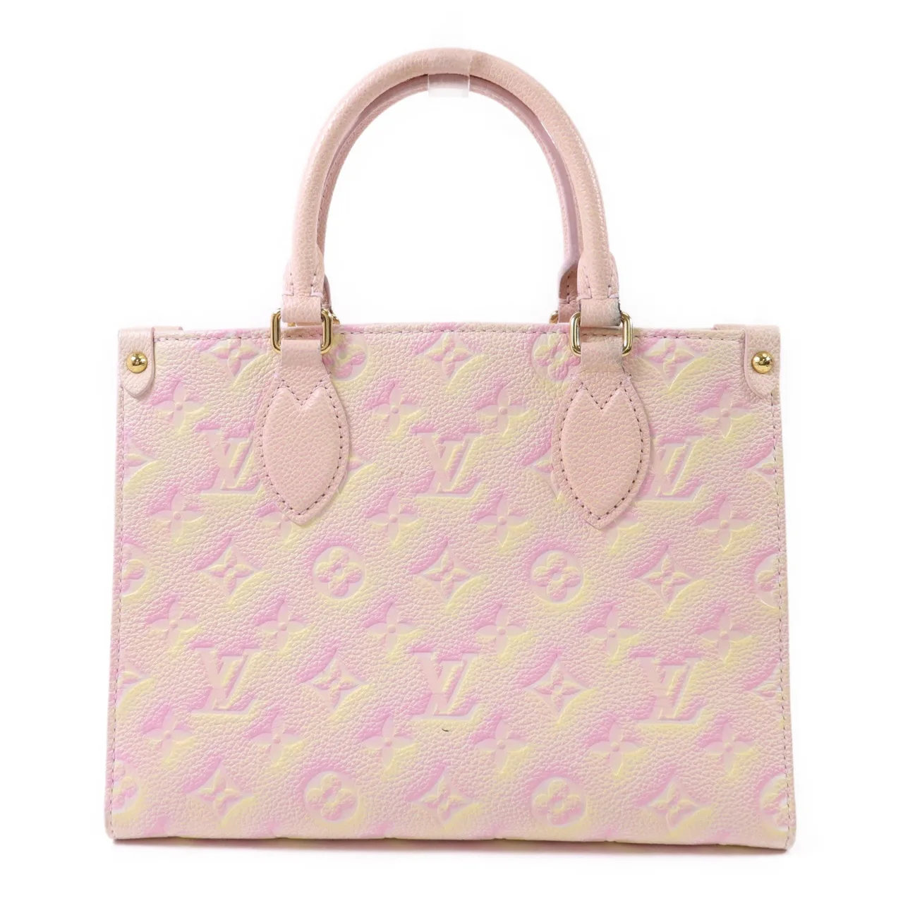 LOUIS VUITTON OnTheGo M46168 2-Way Bag Calfskin 粉色 / 黃色 / Light Pink/Yellow Calfskin Rank B - Thumbnail 2