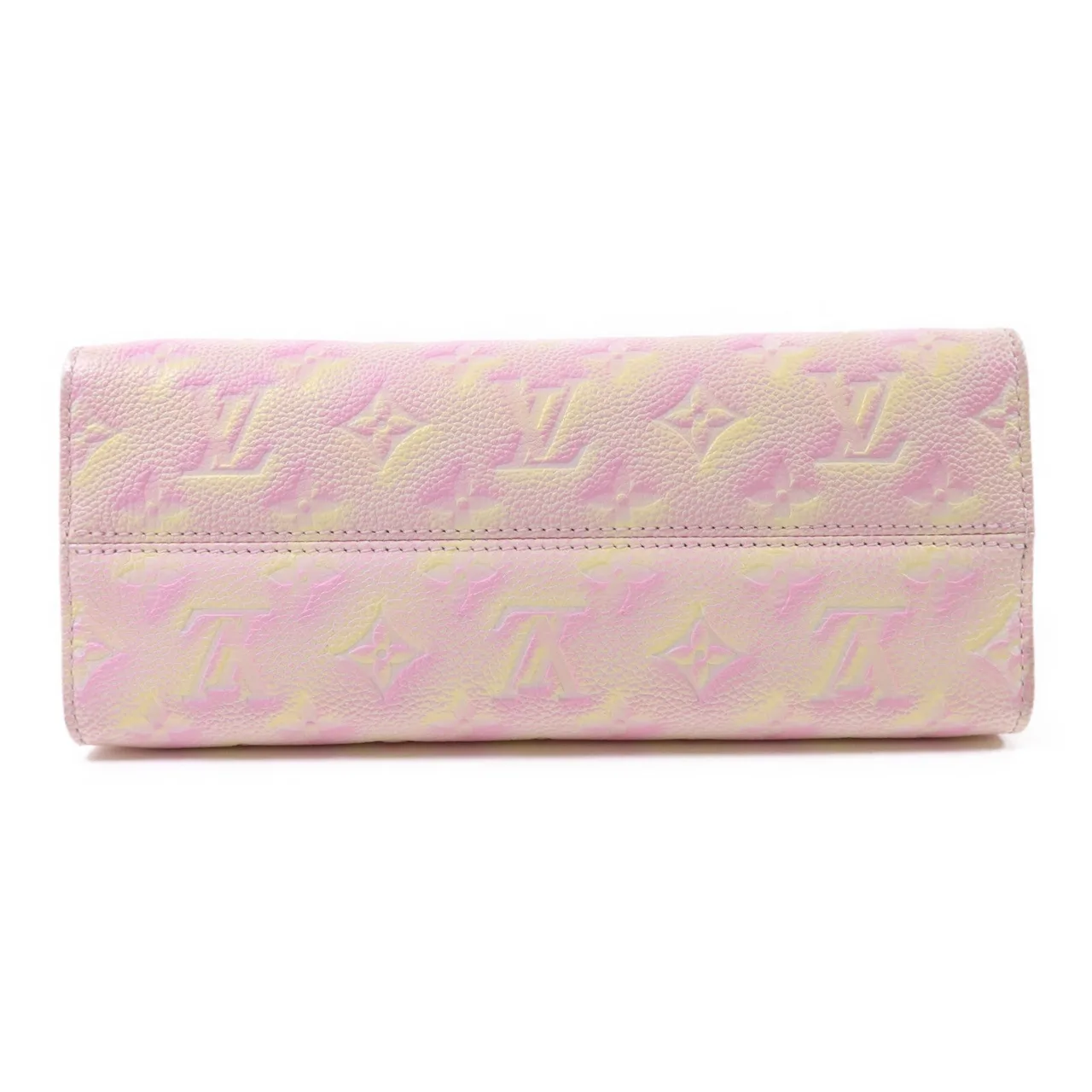 LOUIS VUITTON OnTheGo M46168 2-Way Bag Calfskin 粉色 / 黃色 / Light Pink/Yellow Calfskin Rank B - Thumbnail 4