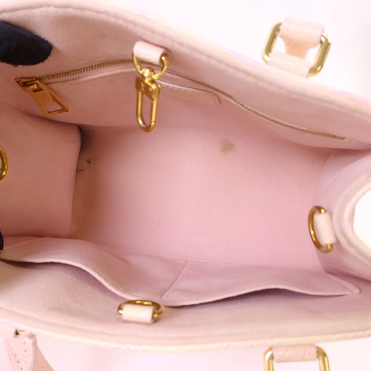 LOUIS VUITTON OnTheGo M46168 2-Way Bag Calfskin 粉色 / 黃色 / Light Pink/Yellow Calfskin Rank B - Thumbnail 6