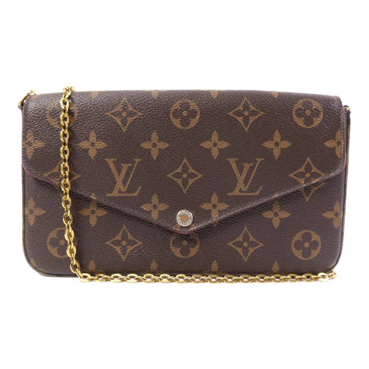 LOUIS VUITTON Felicie M61276 肩背包 塗層帆布 棕色 / Brown