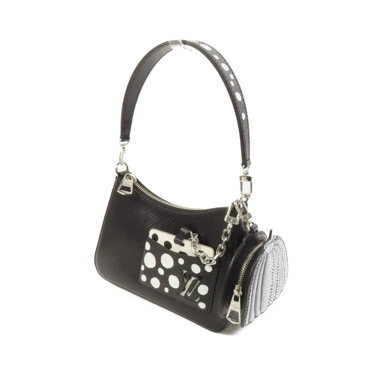 LOUIS VUITTON Marellini M21703 2-Way Bag Calfskin 黑色 / Black/White Calfskin Rank A - Thumbnail 3