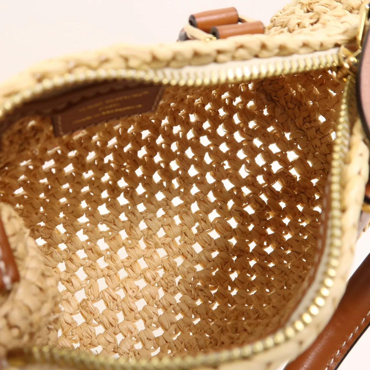 LOUIS VUITTON NanoSpeedy M83525 兩用包 x Raffia 米色 / Natural/Tan x Raffia 中古品A - 縮圖 5