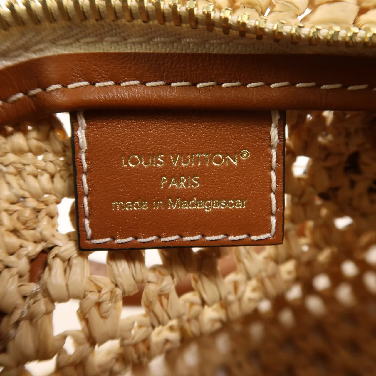 LOUIS VUITTON NanoSpeedy M83525 兩用包 x Raffia 米色 / Natural/Tan x Raffia 中古品A - 縮圖 6