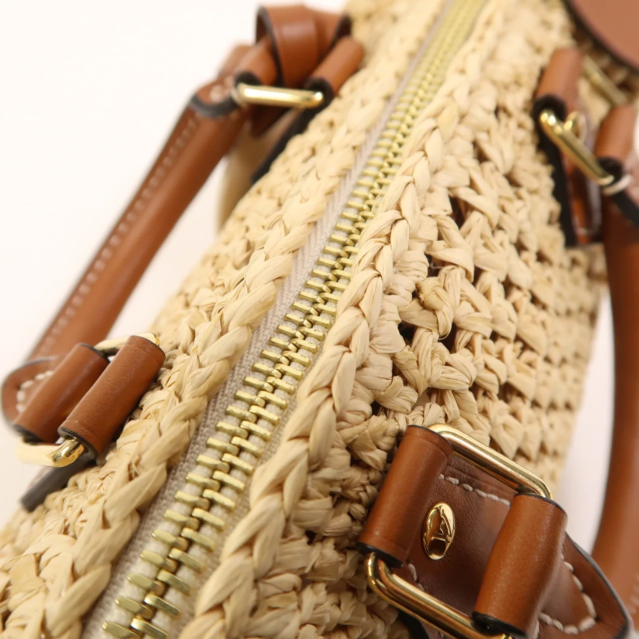 LOUIS VUITTON NanoSpeedy M83525 兩用包 x Raffia 米色 / Natural/Tan x Raffia 中古品A - 縮圖 15