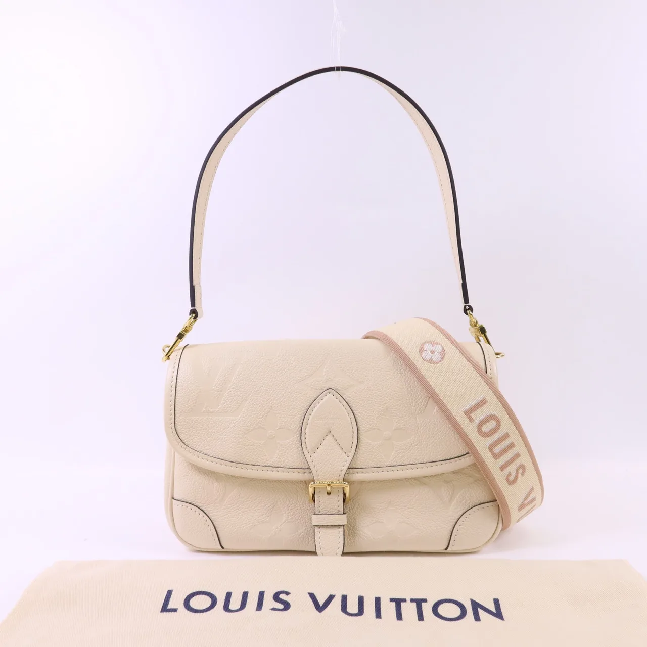 LOUIS VUITTON Diane M46388 2-Way Bag Calfskin 米色 Calfskin Rank A - Thumbnail 16