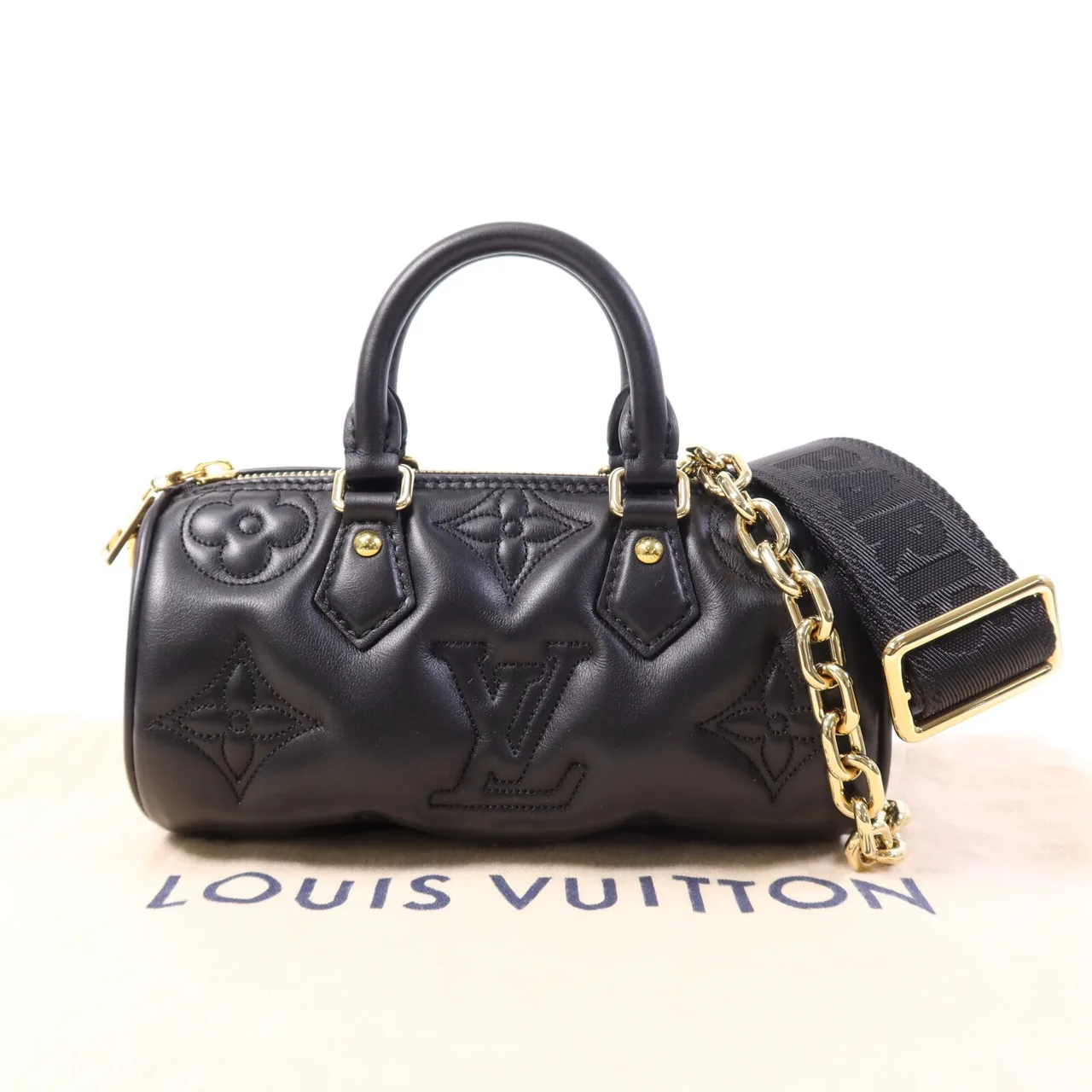 LOUIS VUITTON Papillon M59800 2-Way Bag Leather 黑色 / Black Leather Rank A - Thumbnail 9