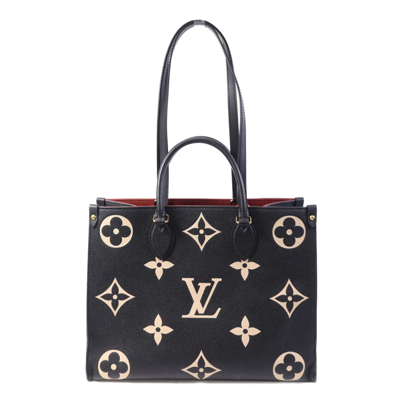 LOUIS VUITTON OnTheGo M45495 兩用包 牛皮 黑色 / 米色 / Black/Beige