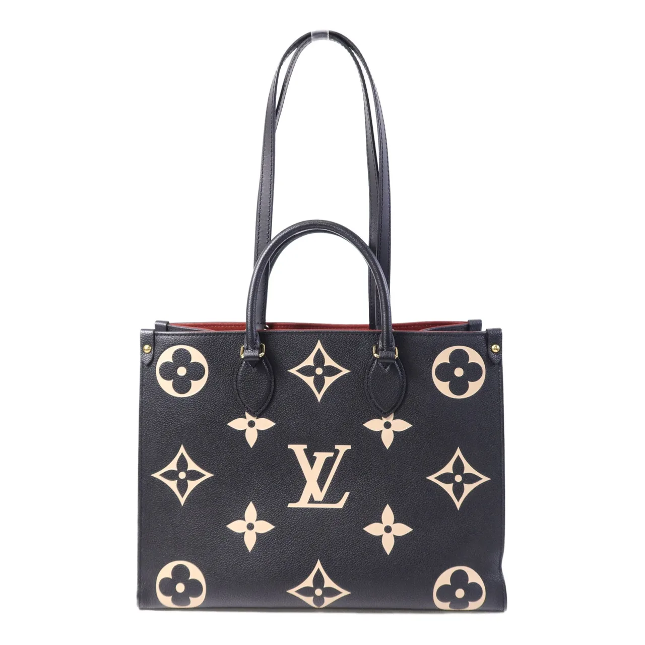 LOUIS VUITTON OnTheGo M45495 2-Way Bag Calfskin 黑色 / 米色 / Black/Beige Calfskin Rank A - Thumbnail 2