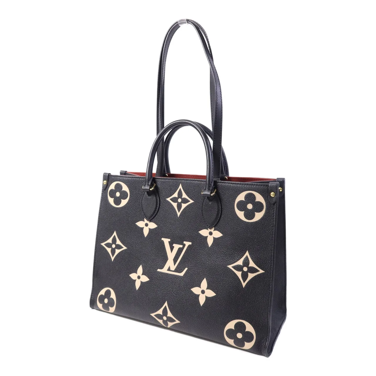 LOUIS VUITTON OnTheGo M45495 2-Way Bag Calfskin 黑色 / 米色 / Black/Beige Calfskin Rank A - Thumbnail 3