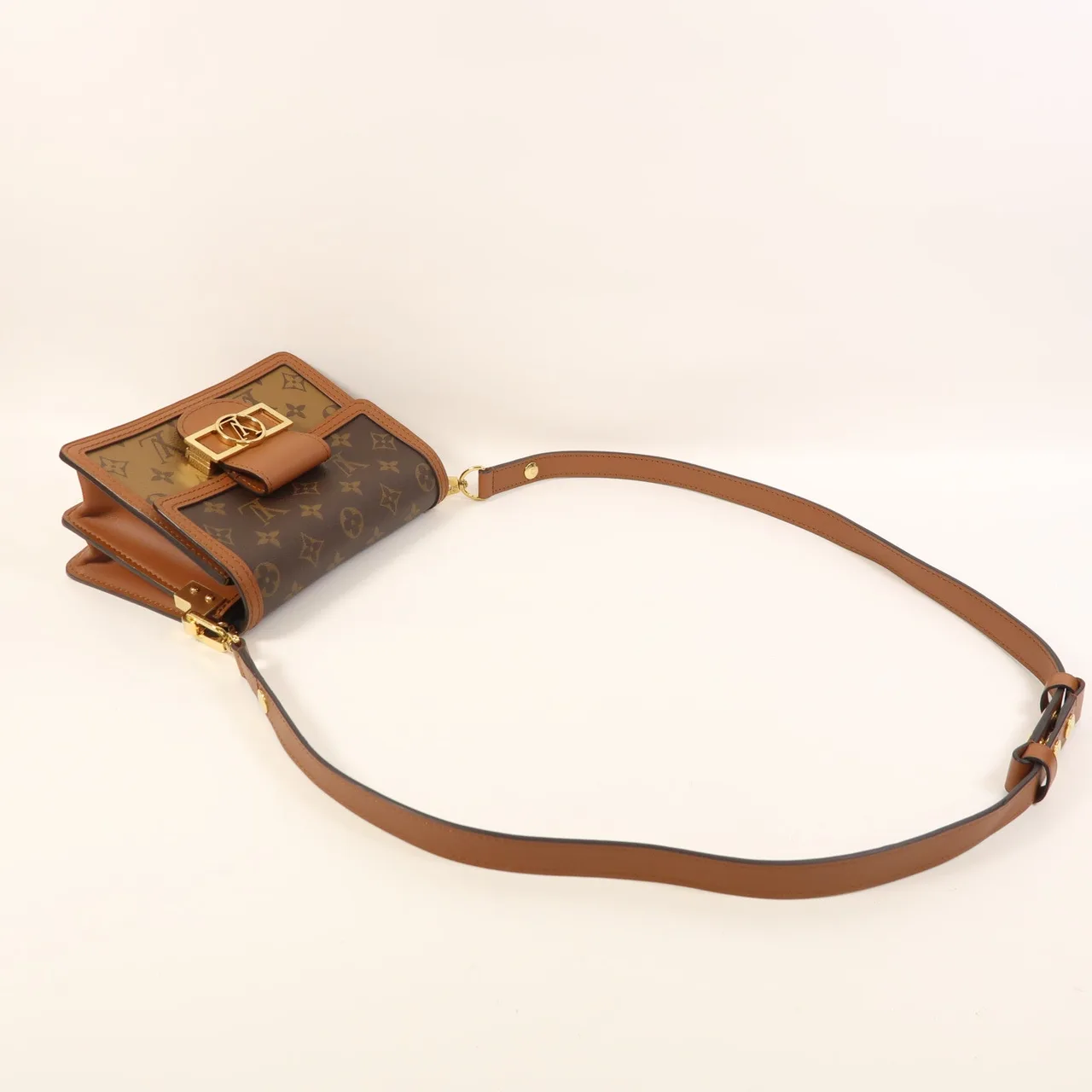 LOUIS VUITTON Mini Dauphine M44580 Shoulder Bag Coated Canvas 棕色 / Brown Coated Canvas Rank A - Thumbnail 8