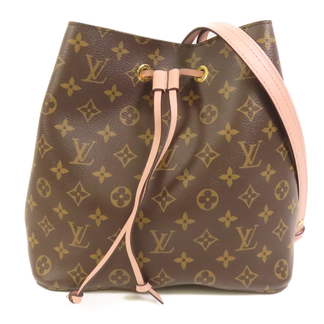 LOUIS VUITTON NeoNoe M44022 肩背包 塗層帆布 棕色 / 粉色 / Brown/Rose Poudre