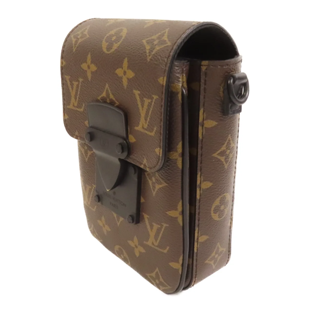 LOUIS VUITTON S-Lock M81522 Shoulder Bag Coated Canvas 棕色 / Brown/Black Coated Canvas Rank A - Thumbnail 3