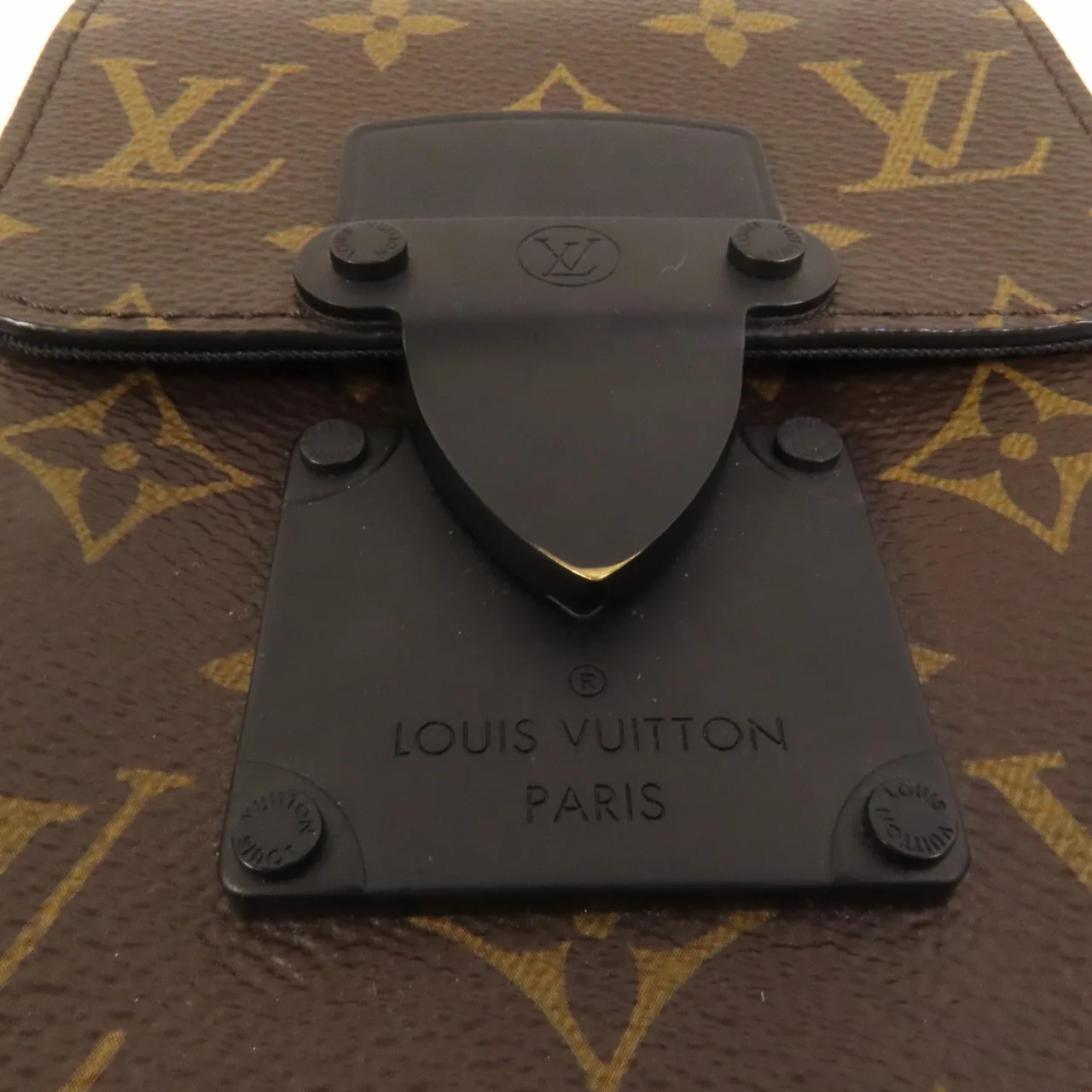 LOUIS VUITTON S-Lock M81522 Shoulder Bag Coated Canvas 棕色 / Brown/Black Coated Canvas Rank A - Thumbnail 8