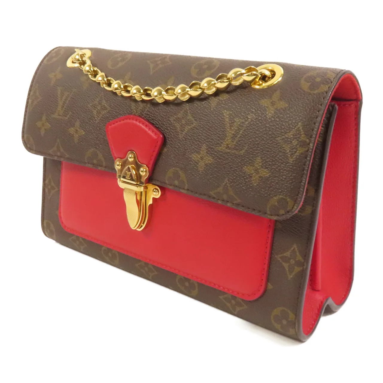 LOUIS VUITTON Victoire M41731 Shoulder Bag Coated Canvas 棕色 / 紅色 / Brown/Red Coated Canvas Rank A - Thumbnail 3