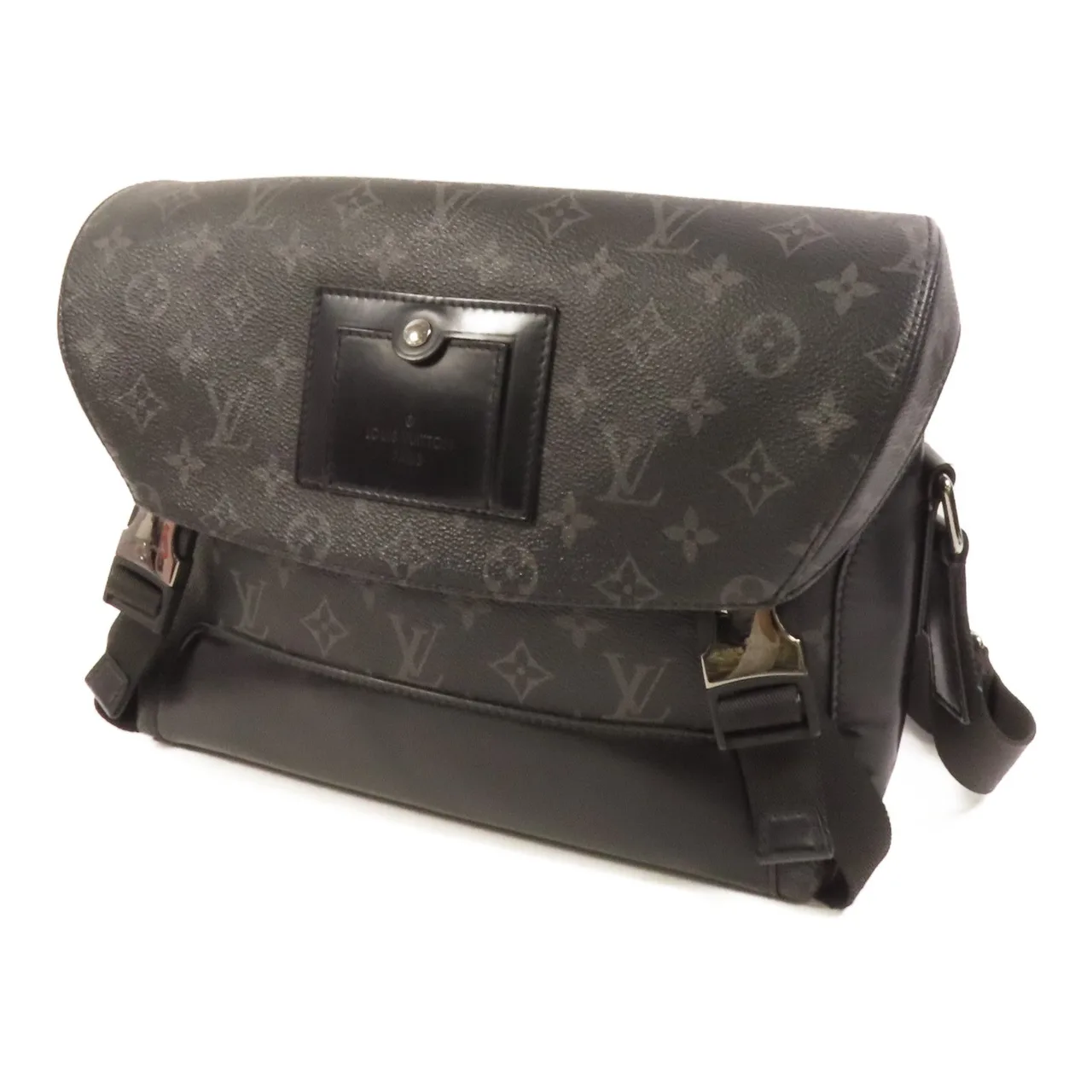 LOUIS VUITTON Outdoor Messenger M30233 肩背包 塗層帆布 黑色 / Black 塗層帆布 中古品A - 縮圖 3