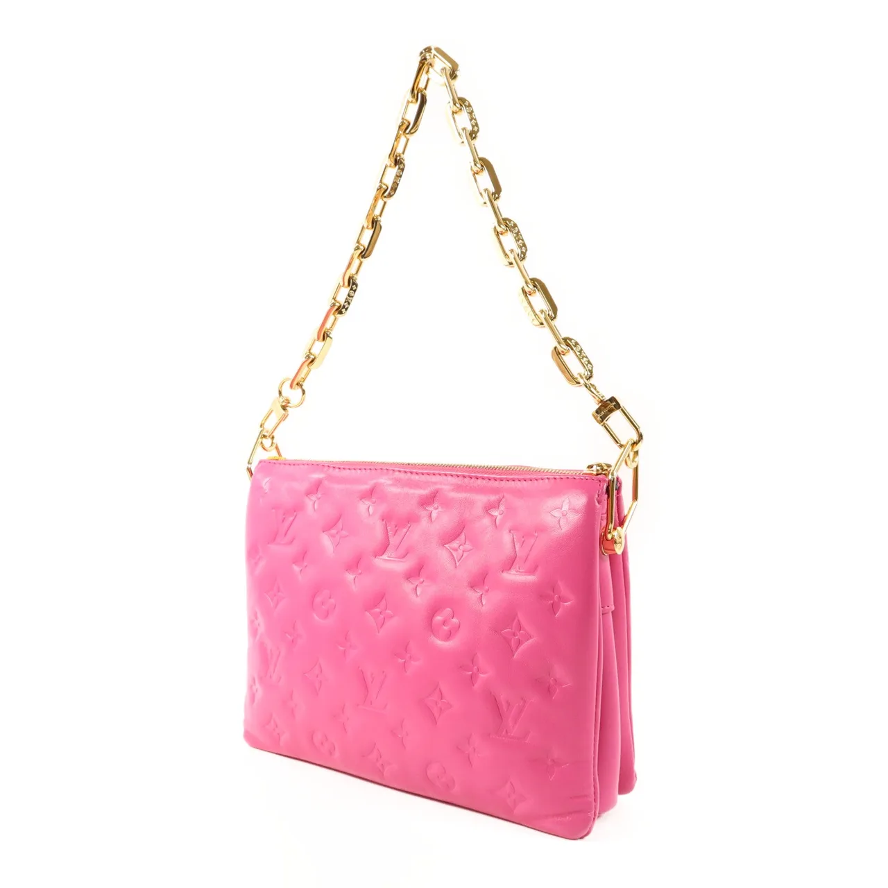 LOUIS VUITTON Coussin M21773 Shoulder Bag Lambskin 粉色 / Rose Miami Pink Lambskin Rank A - Thumbnail 3