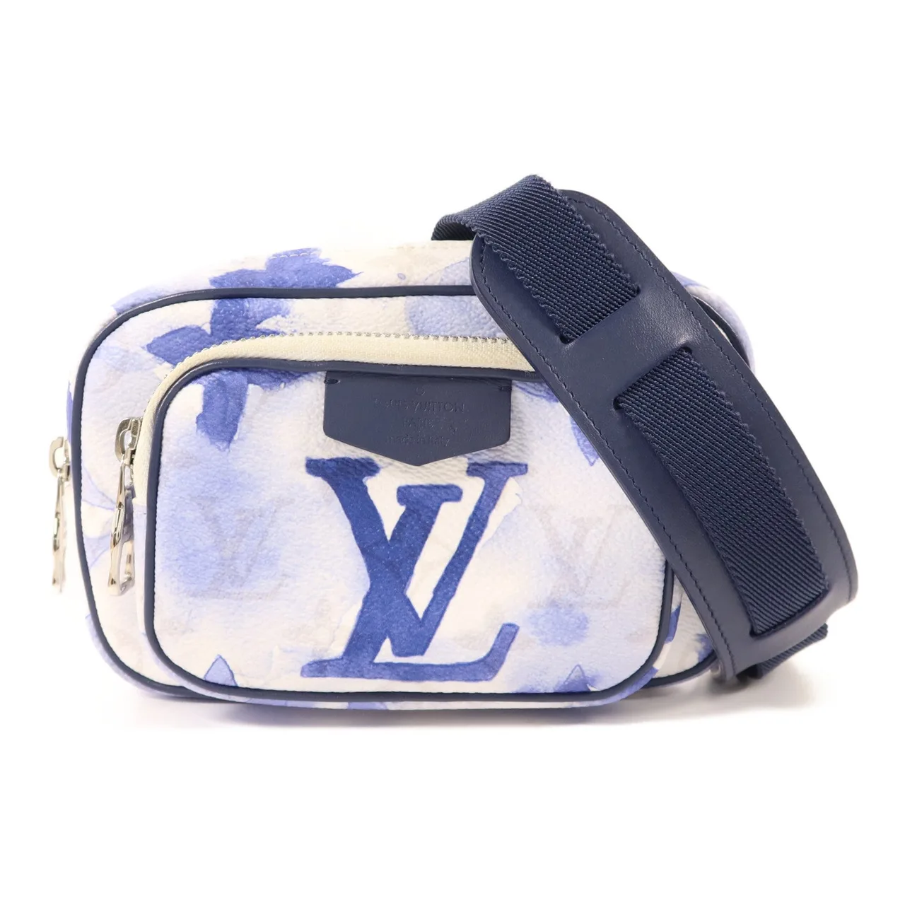 LOUIS VUITTON M45763 Belt Bag Coated Canvas 藍色 / Blue/White/LightGrey