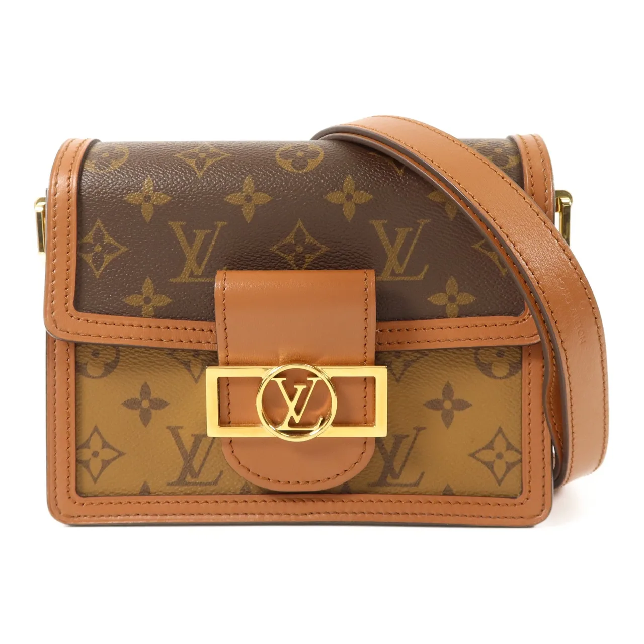LOUIS VUITTON Mini Dauphine M45959 肩背包 塗層帆布 棕色 / Brown/Marron