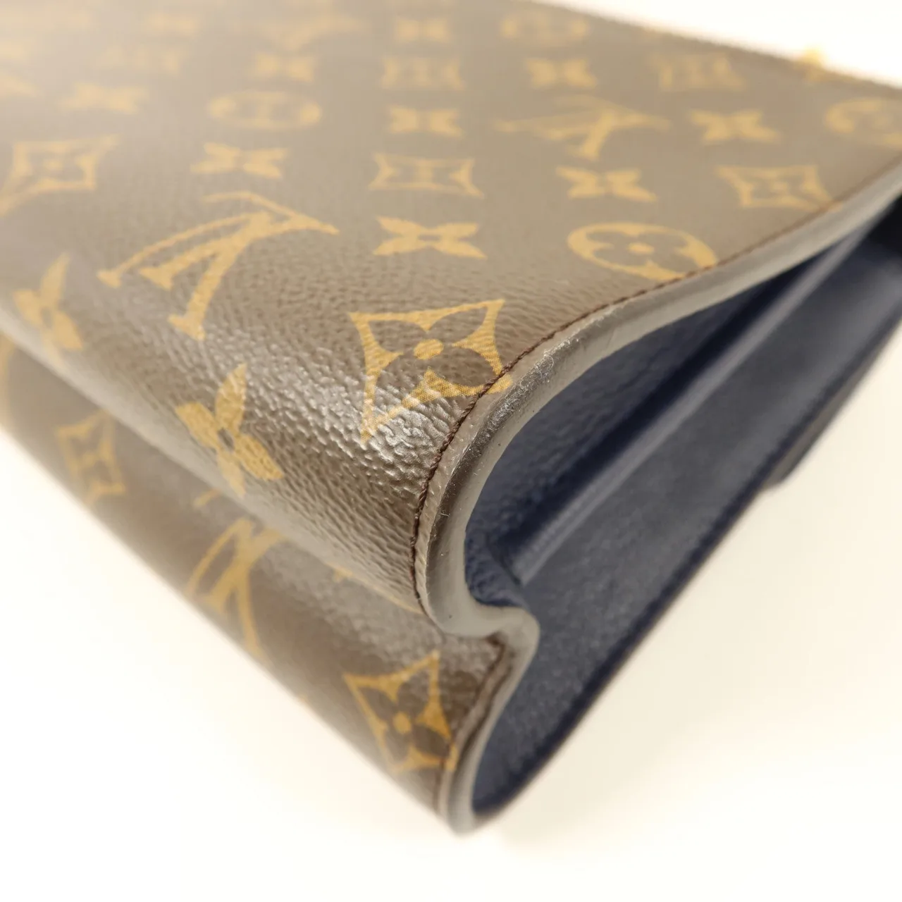 LOUIS VUITTON Victoire M44038 肩背包 塗層帆布 棕色 / 海軍藍 / Brown/Blue 塗層帆布 中古品A - 縮圖 16