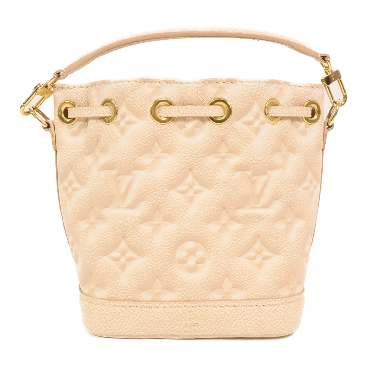 LOUIS VUITTON Nano Noe M81463 2-Way Bag Calfskin 棕色 / Light Pink Calfskin Rank B - Thumbnail 2