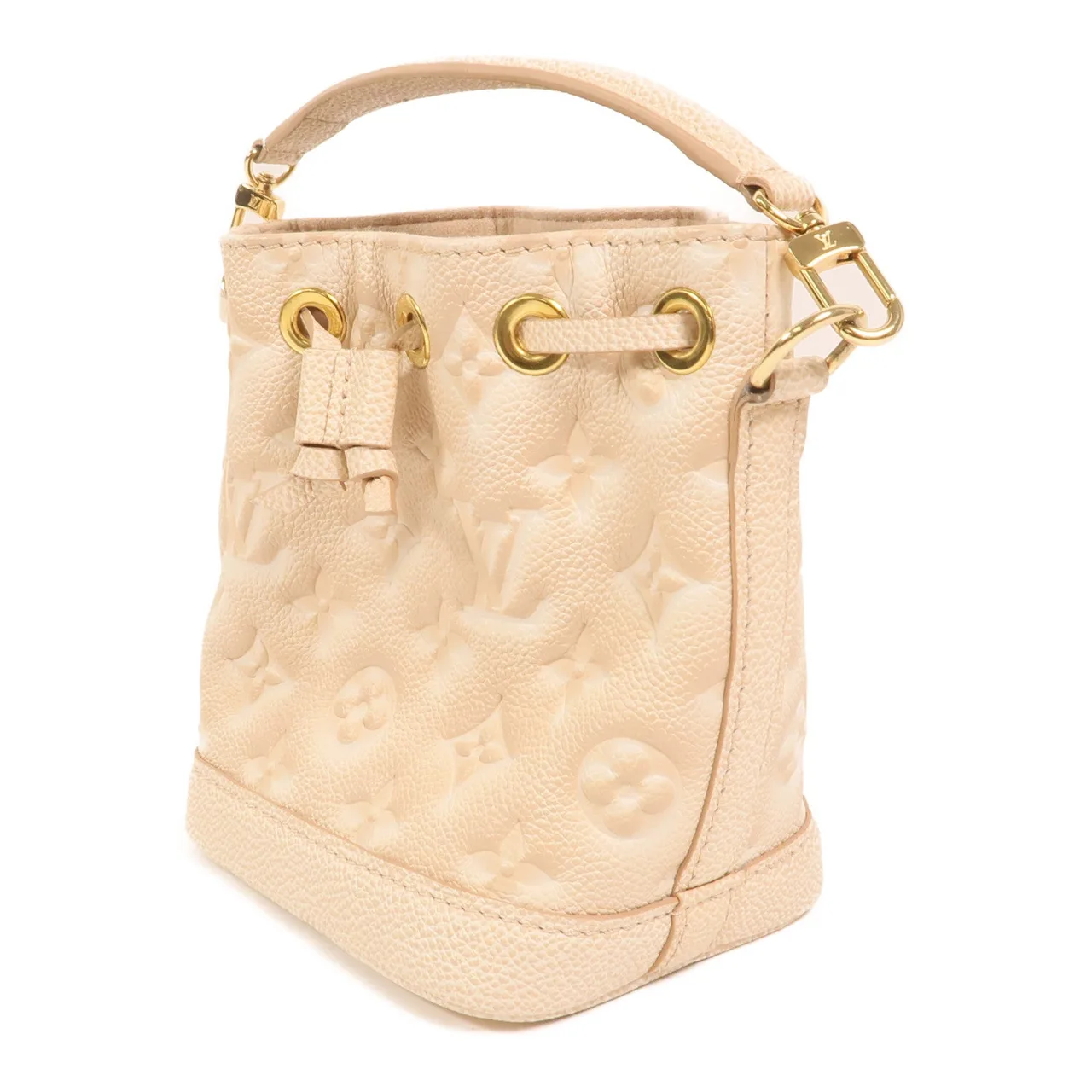 LOUIS VUITTON Nano Noe M81463 2-Way Bag Calfskin 棕色 / Light Pink Calfskin Rank B - Thumbnail 3