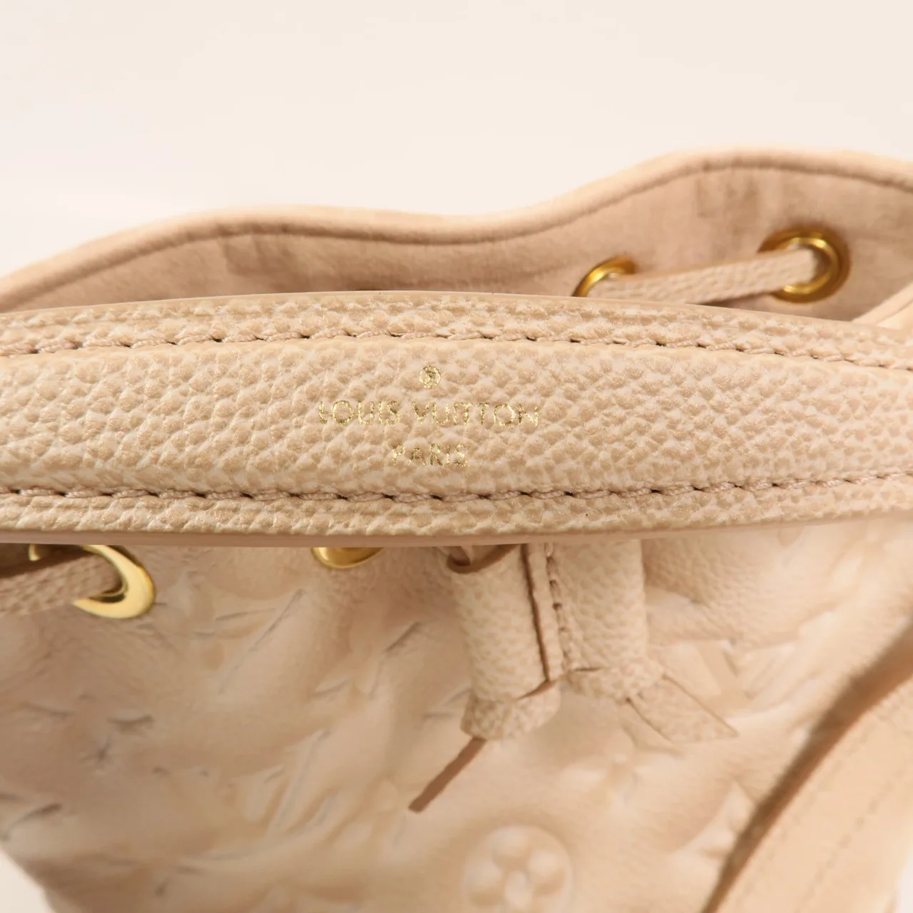 LOUIS VUITTON Nano Noe M81463 2-Way Bag Calfskin 棕色 / Light Pink Calfskin Rank B - Thumbnail 6