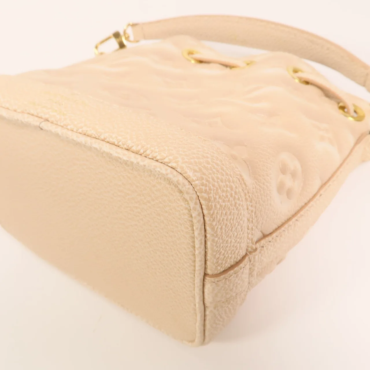 LOUIS VUITTON Nano Noe M81463 2-Way Bag Calfskin 棕色 / Light Pink Calfskin Rank B - Thumbnail 9