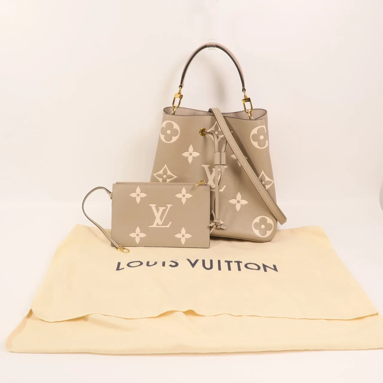 LOUIS VUITTON NeoNoe M45555 2-Way Bag Calfskin 米色 / Dove/Cream Calfskin Rank A - Thumbnail 8