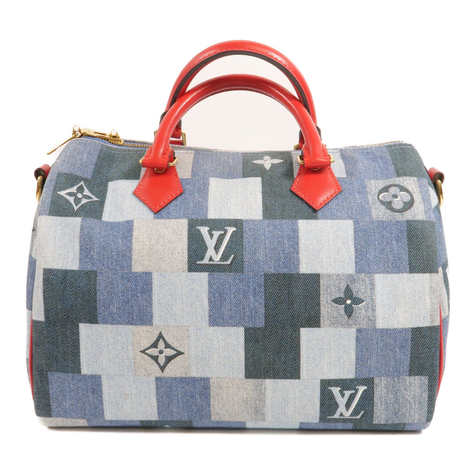 LOUIS VUITTON Speedy Bandouliere M45041 兩用包 denim 2