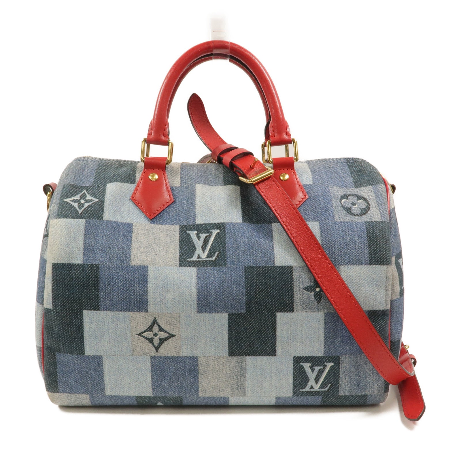 LOUIS VUITTON Speedy Bandouliere M45041 兩用包 denim