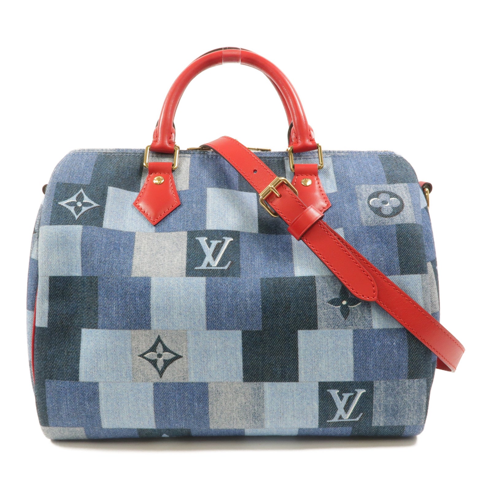 LOUIS VUITTON Speedy Bandouliere M45041 兩用包 denim