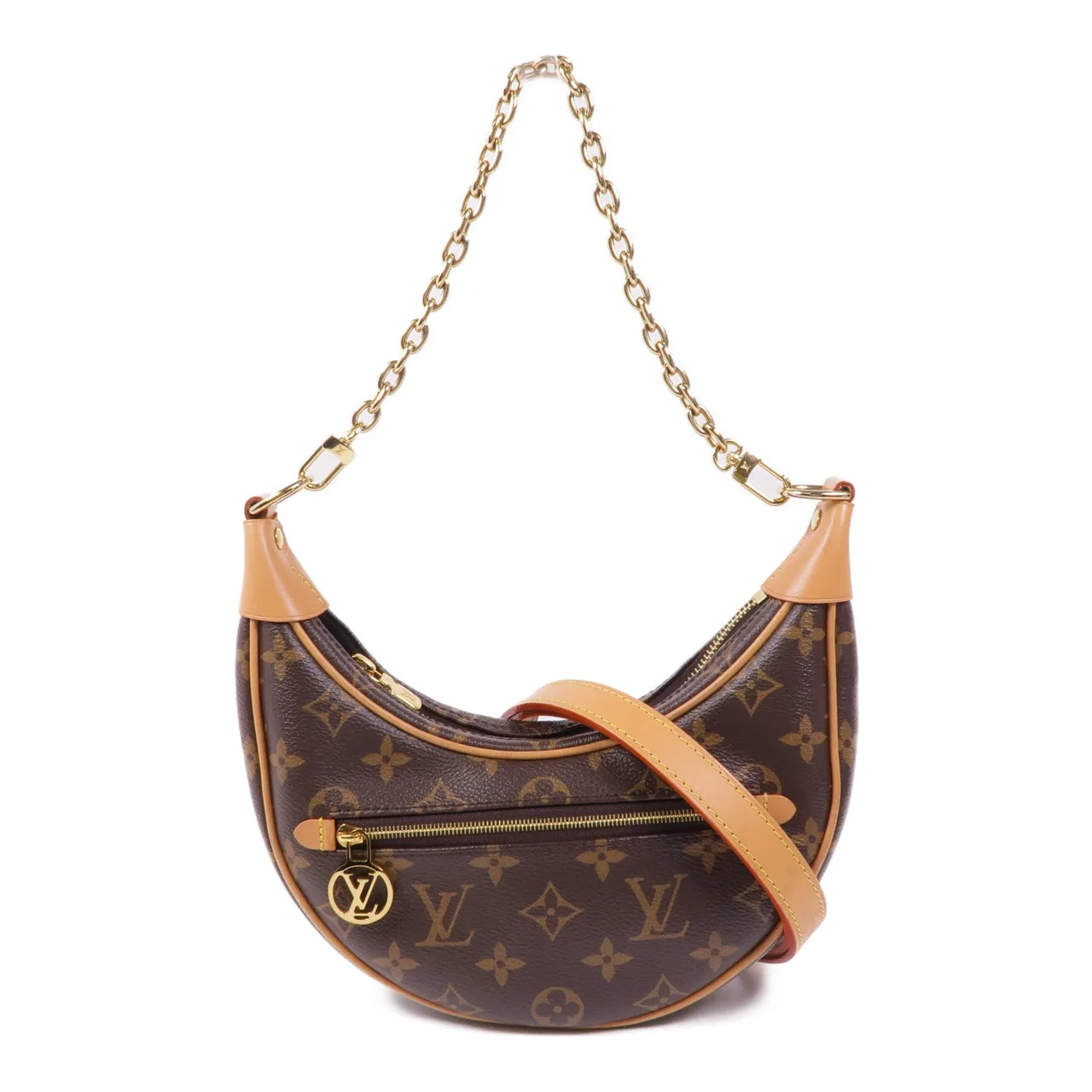 LOUIS VUITTON Loop M81098 兩用包 塗層帆布 棕色 / Brown