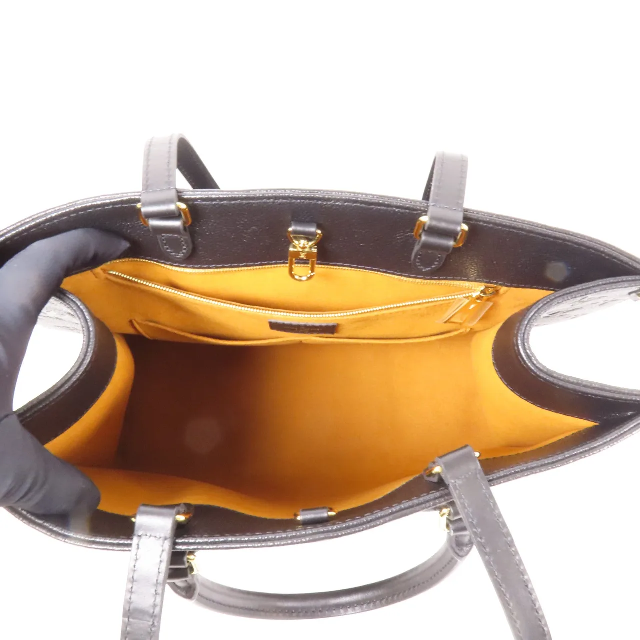 LOUIS VUITTON OnTheGo M45595 兩用包 牛皮 黑色 / Black 牛皮 中古品A - 縮圖 5