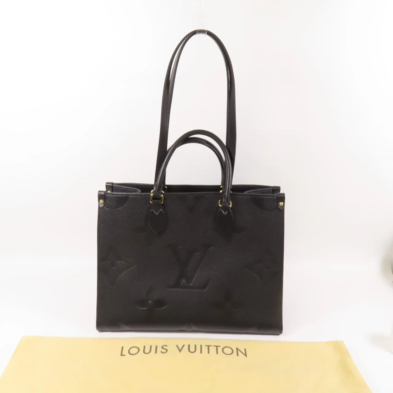 LOUIS VUITTON OnTheGo M45595 兩用包 牛皮 黑色 / Black 牛皮 中古品A - 縮圖 9