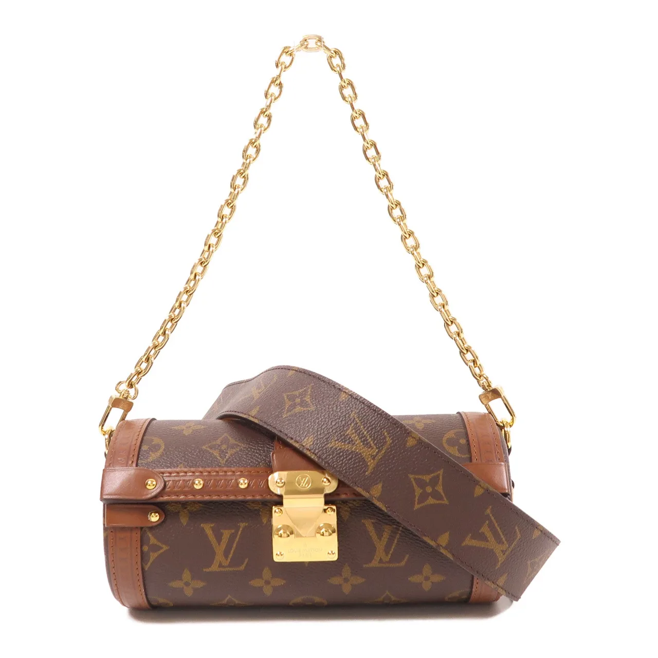 LOUIS VUITTON Papillon M57835 兩用包 塗層帆布 棕色 / Brown