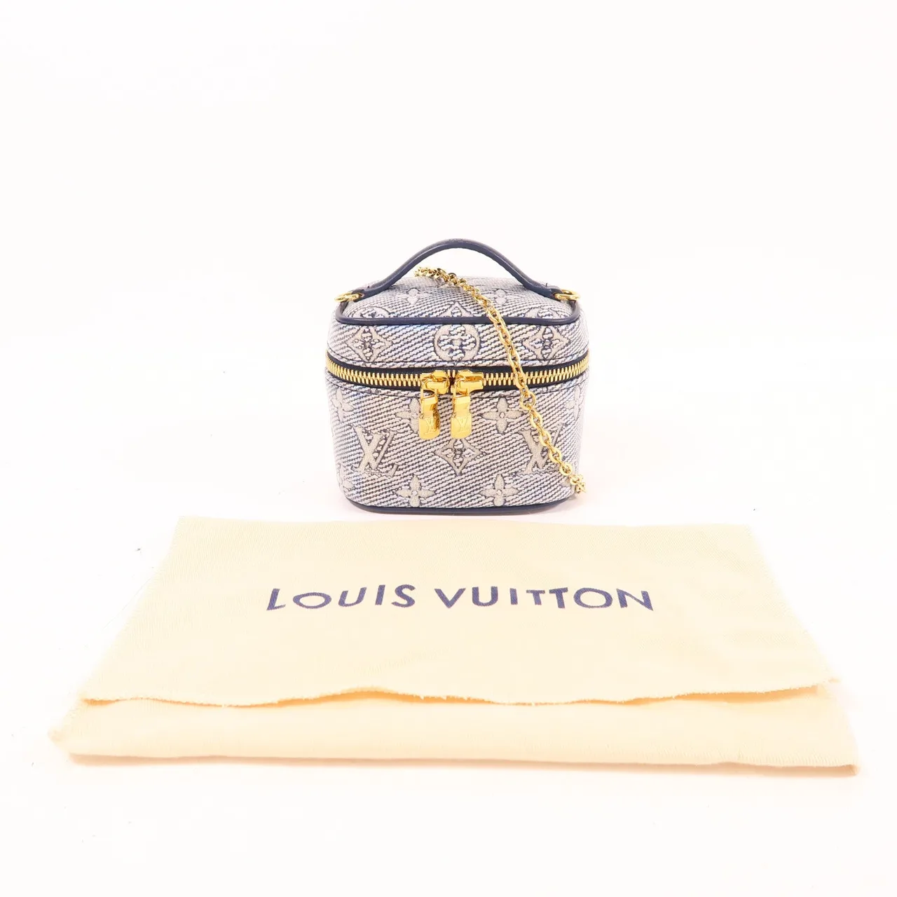LOUIS VUITTON Vanity M82467 兩用包 塗層帆布 藍色 / 銀色 / Blue 塗層帆布 中古品A - 縮圖 8