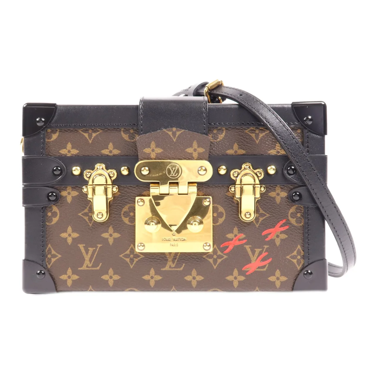 LOUIS VUITTON Petite Malle M44199 肩背包 塗層帆布 棕色