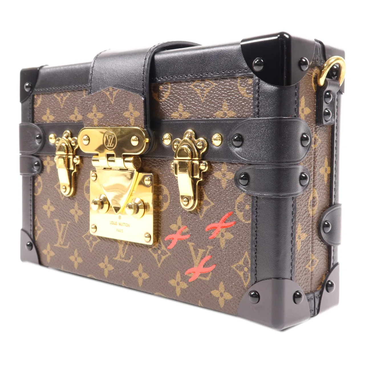 LOUIS VUITTON Petite Malle M44199 肩背包 塗層帆布 棕色 塗層帆布 中古品A - 縮圖 3