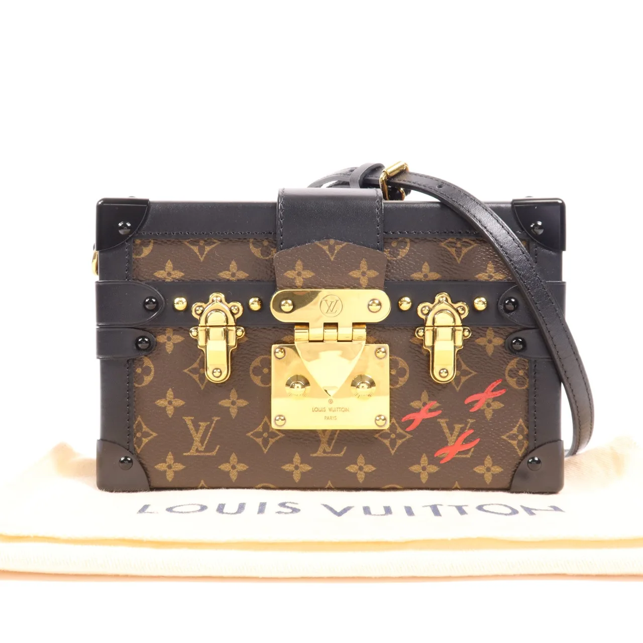 LOUIS VUITTON Petite Malle M44199 肩背包 塗層帆布 棕色 塗層帆布 中古品A - 縮圖 9