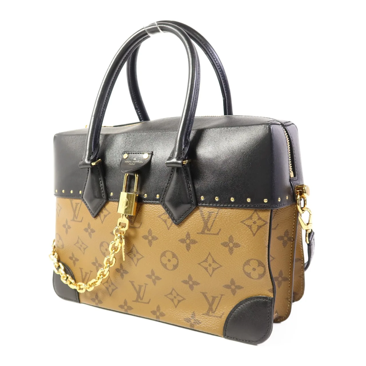 LOUIS VUITTON Malle M43595 兩用包 塗層帆布 棕色 / 黑色 / Brown/Black 塗層帆布 中古品A - 縮圖 3
