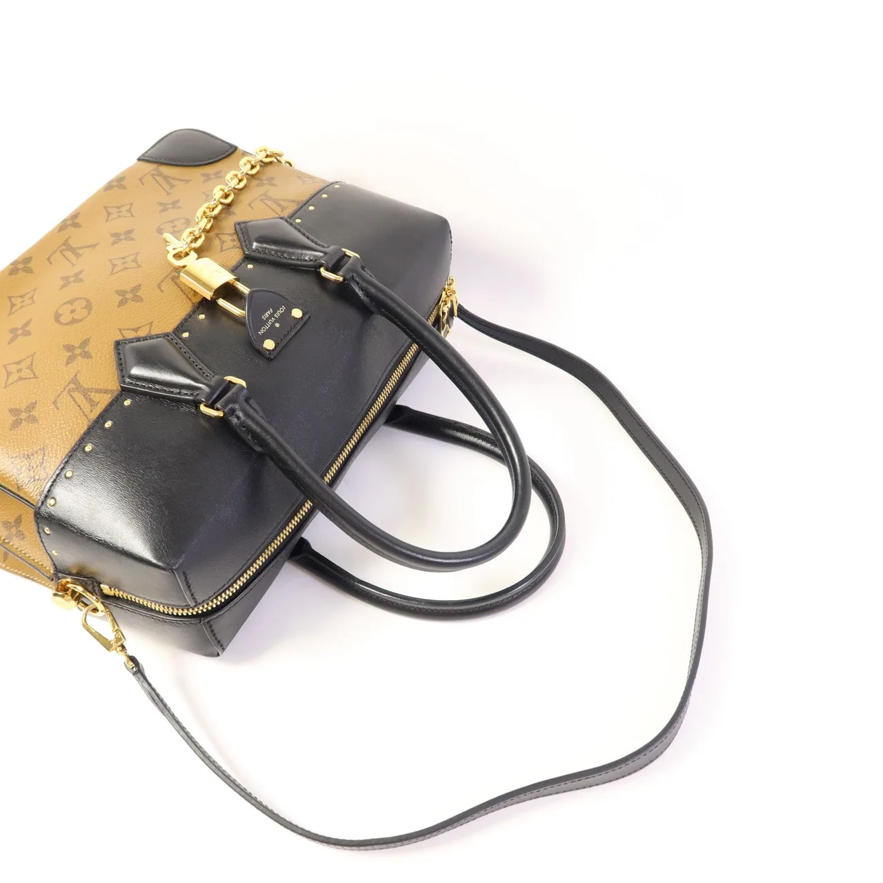 LOUIS VUITTON Malle M43595 兩用包 塗層帆布 棕色 / 黑色 / Brown/Black 塗層帆布 中古品A - 縮圖 5