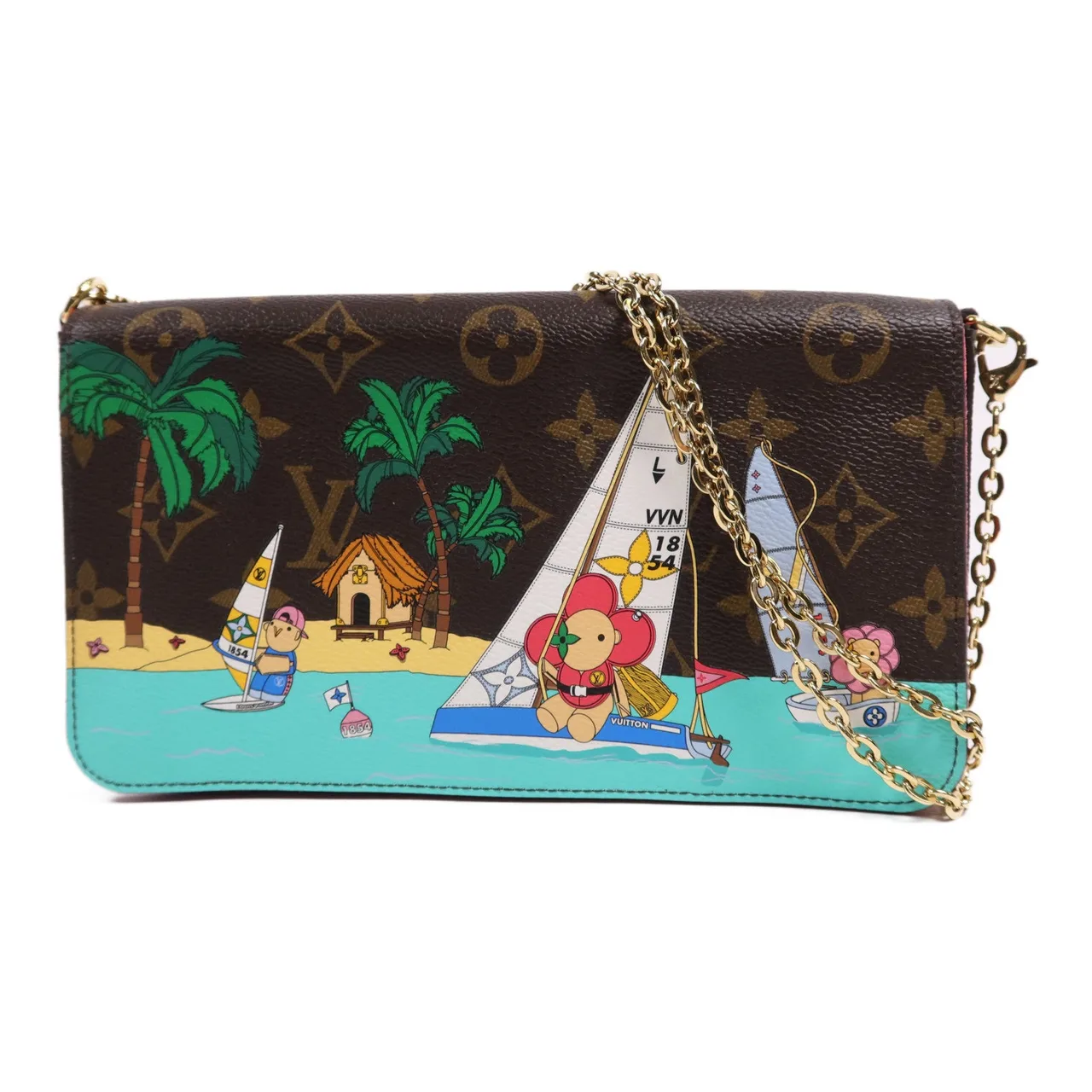 LOUIS VUITTON Felicie M82627 肩背包 塗層帆布 棕色