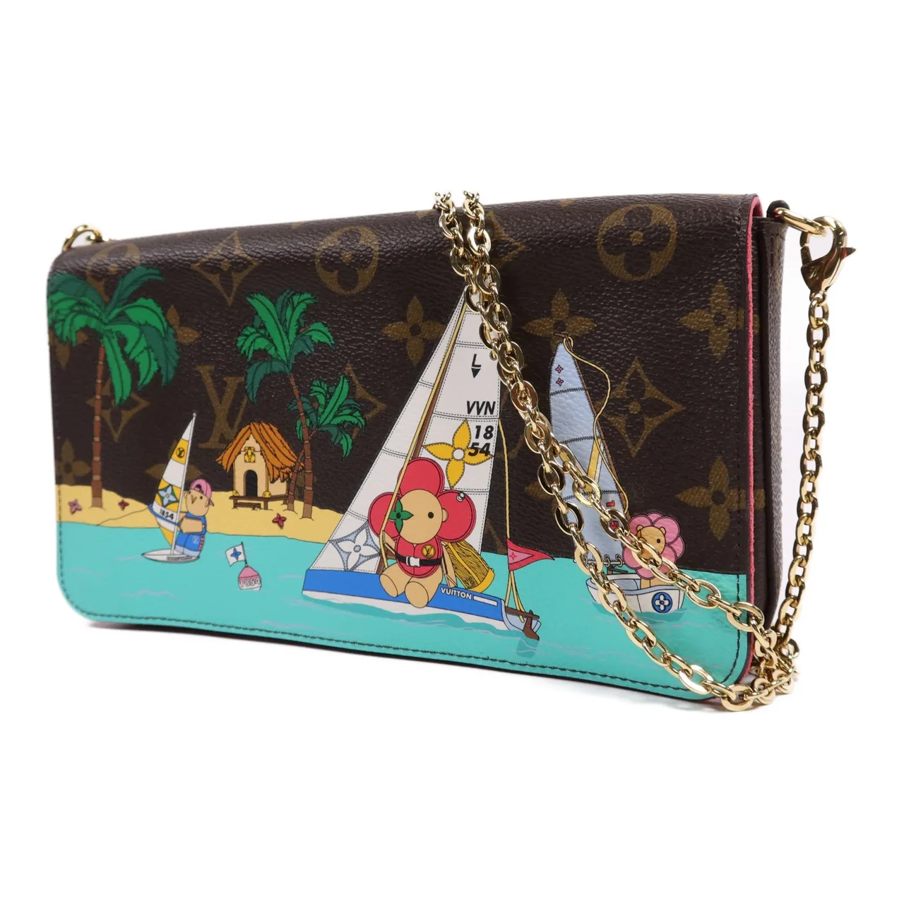 LOUIS VUITTON Felicie M82627 肩背包 塗層帆布 棕色 塗層帆布 中古品A - 縮圖 3